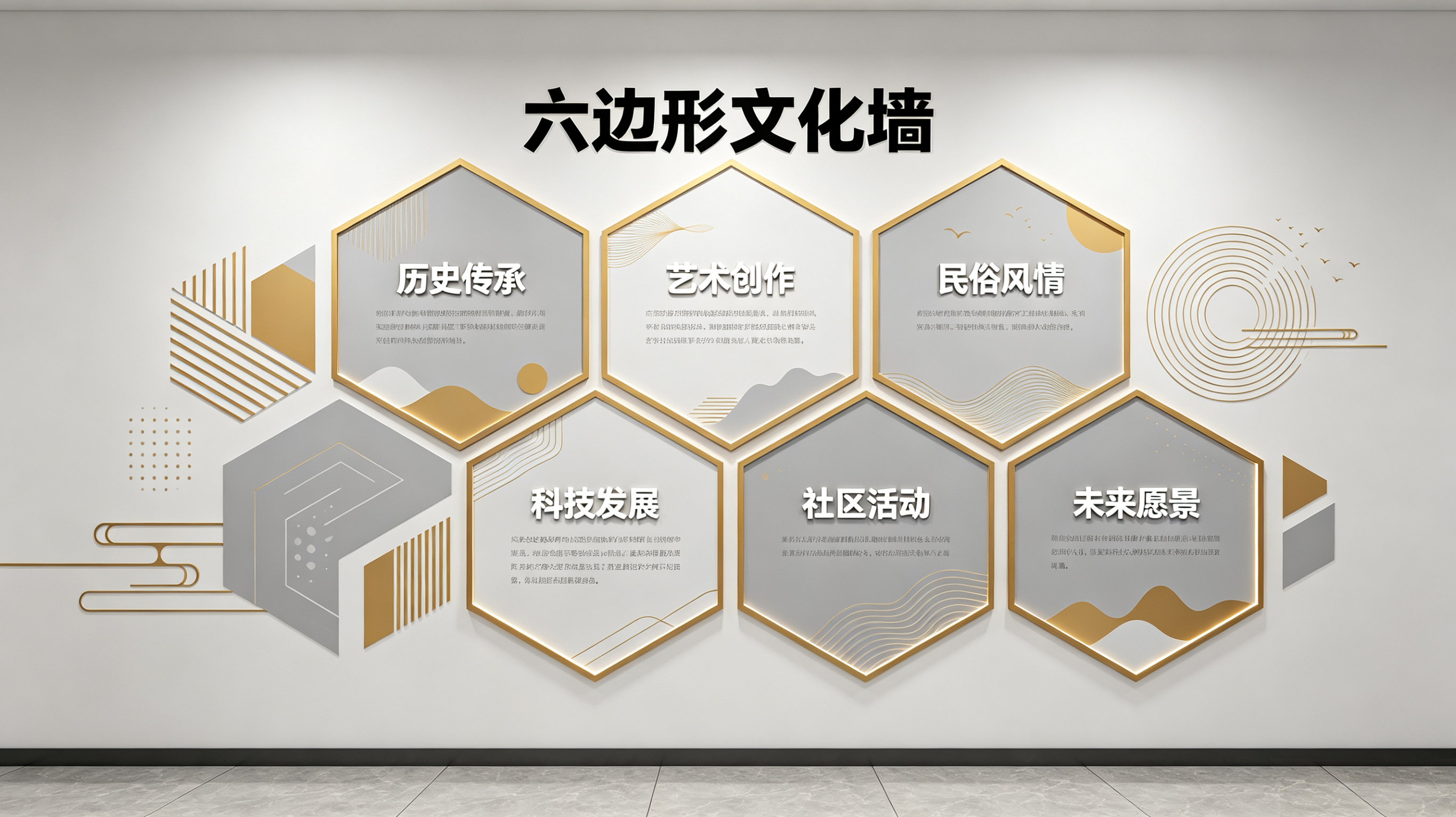 高邮企业文化墙 | 六边形信息美学